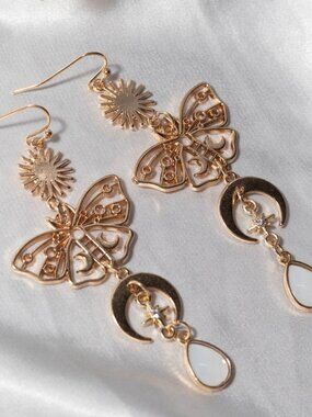 Free People Nalani Gold Moth Earrings